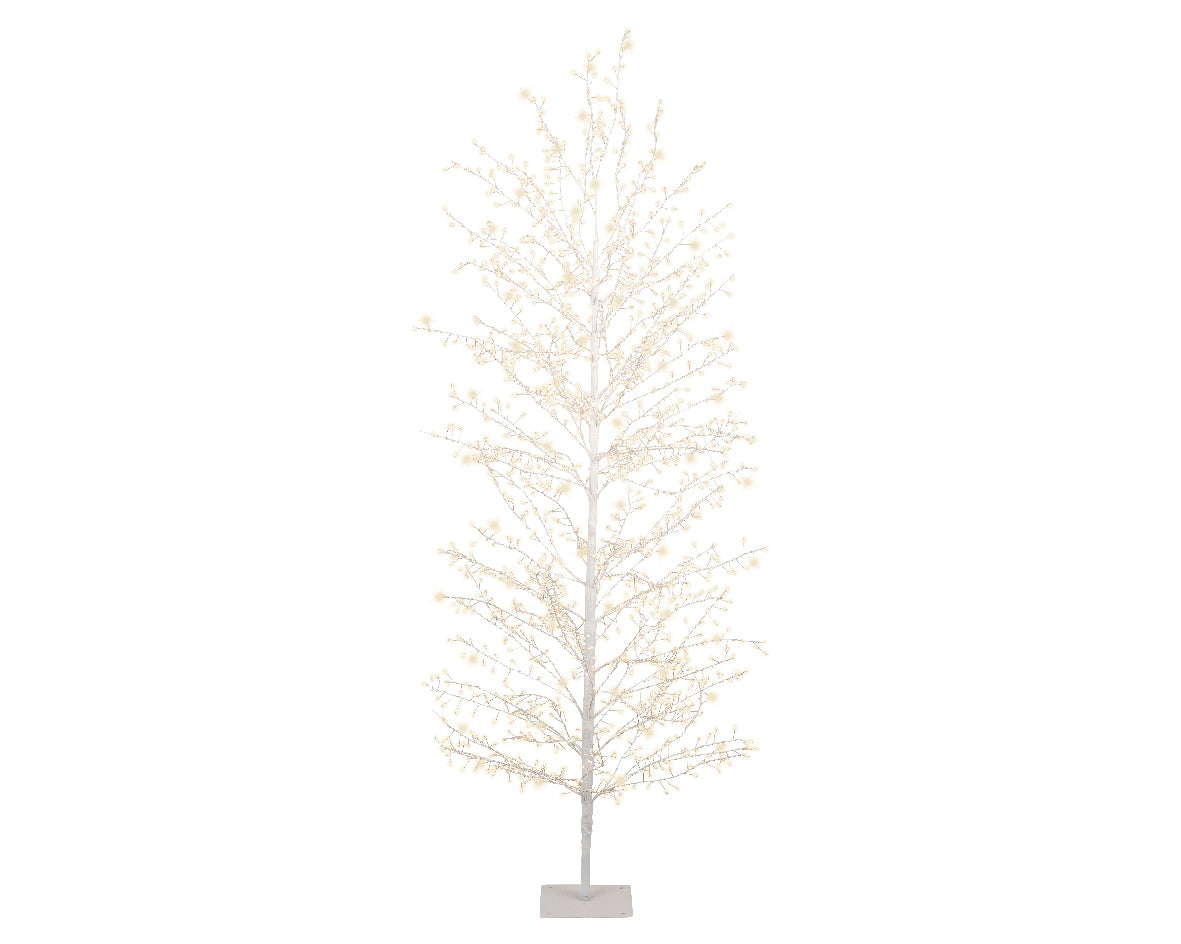 Albero Bianco Luminoso 180 Cm 1755 Micro Led Warm White