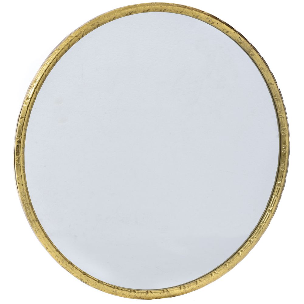 Specchio Cornice Metallo Finitura Oro D 80 Cm