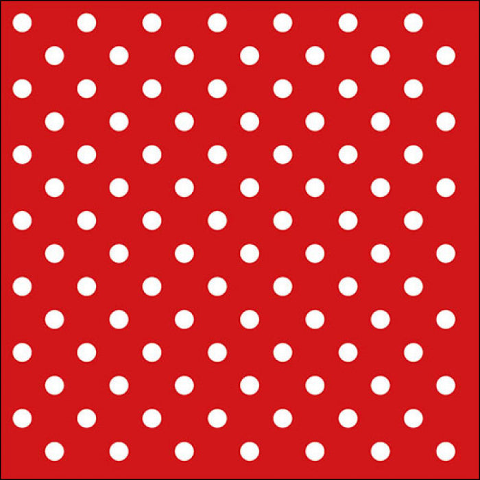 Set 20 Tovaglioli 33x33 Cm Dots Red