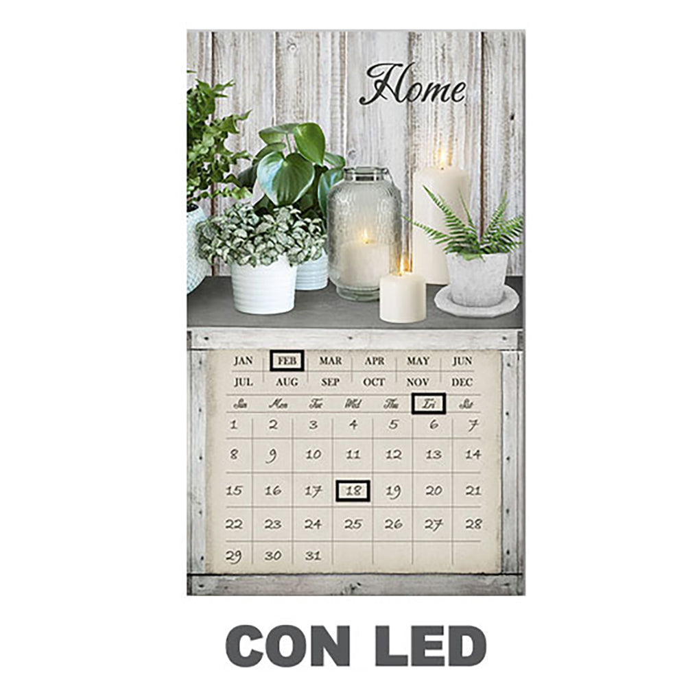 Quadro Led Con Calendario Bianco 30x50x2 Cm
