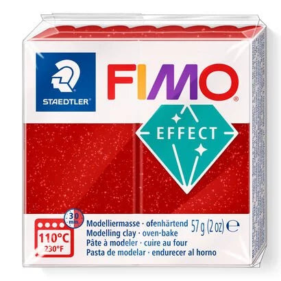 Fimo Effect Staedtler 58 Gr Rosso Glitter