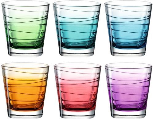 Set 6 Bicchieri Vetro Colorati Vario - De Matteis
