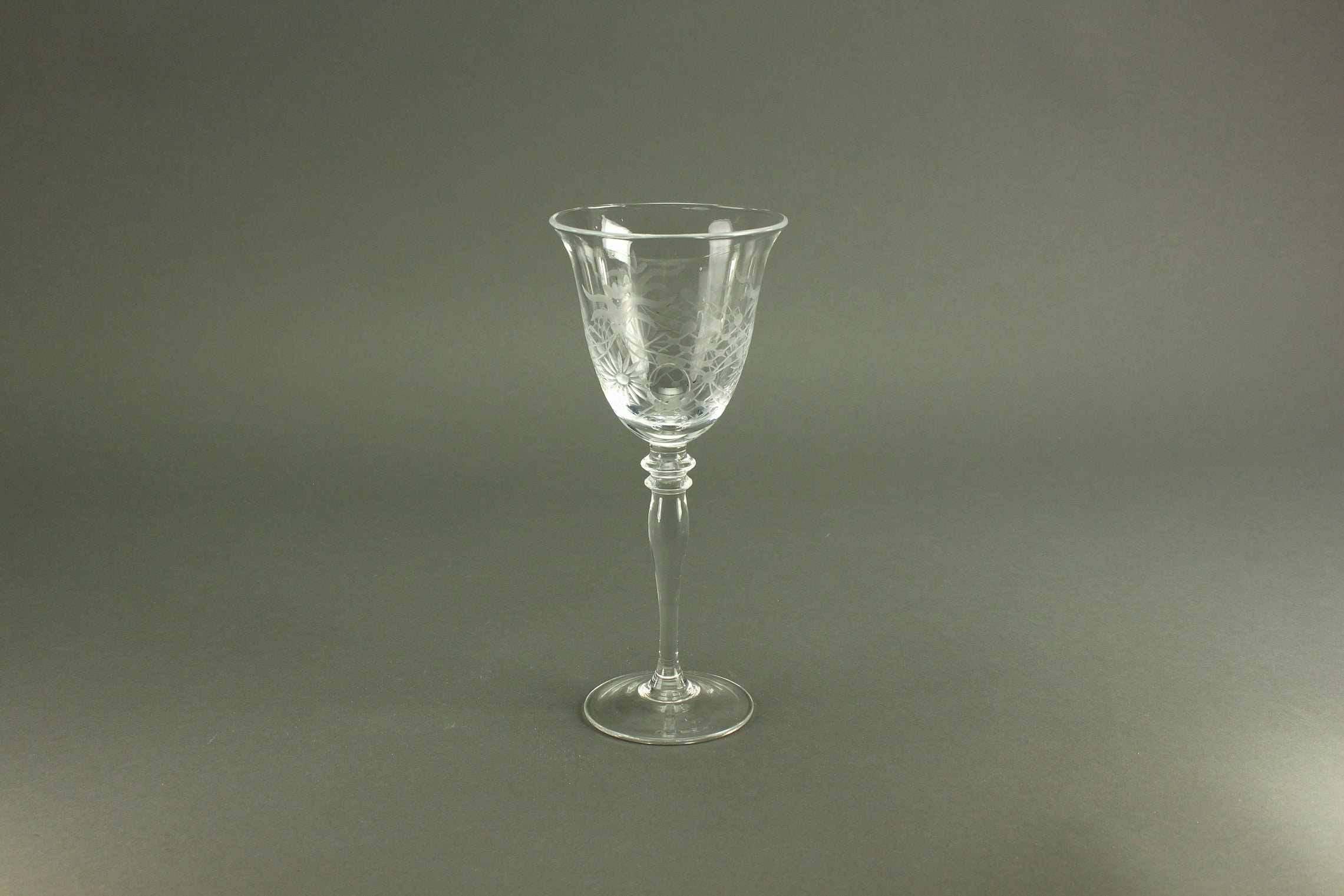 Etched Clear White Wine Glass 21 Cm