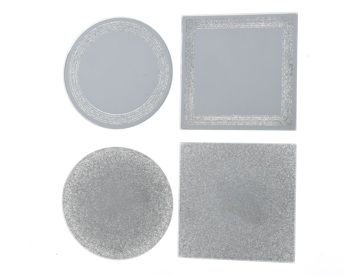 Specchio Silver Con Glitter D 10 Cm